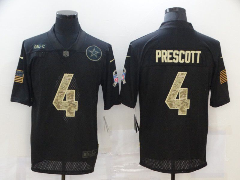 Men Dallas cowboys #4 Prescott Black camo Lettering 2020 Nike NFL Jersey->jacksonville jaguars->NFL Jersey